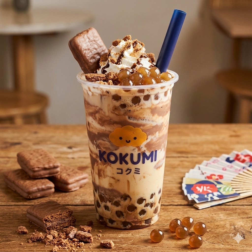 Okinawa TimTam Big Boba – Minuman Okinawa dengan topping TimTam dan boba